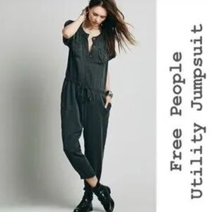 Free People Black Utility Jumpsuit